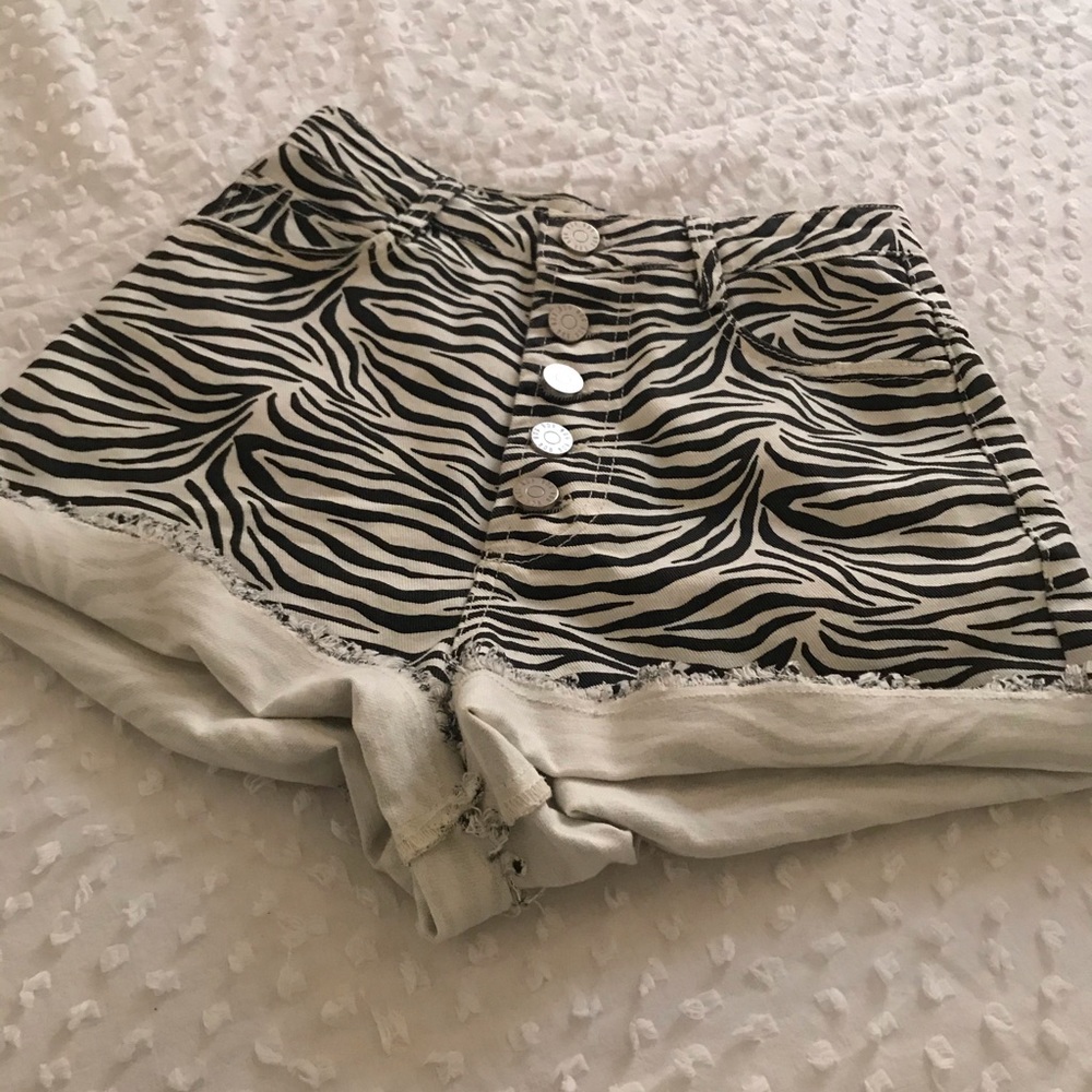 Super HighWaisted Zebra Jean Shorts Gem